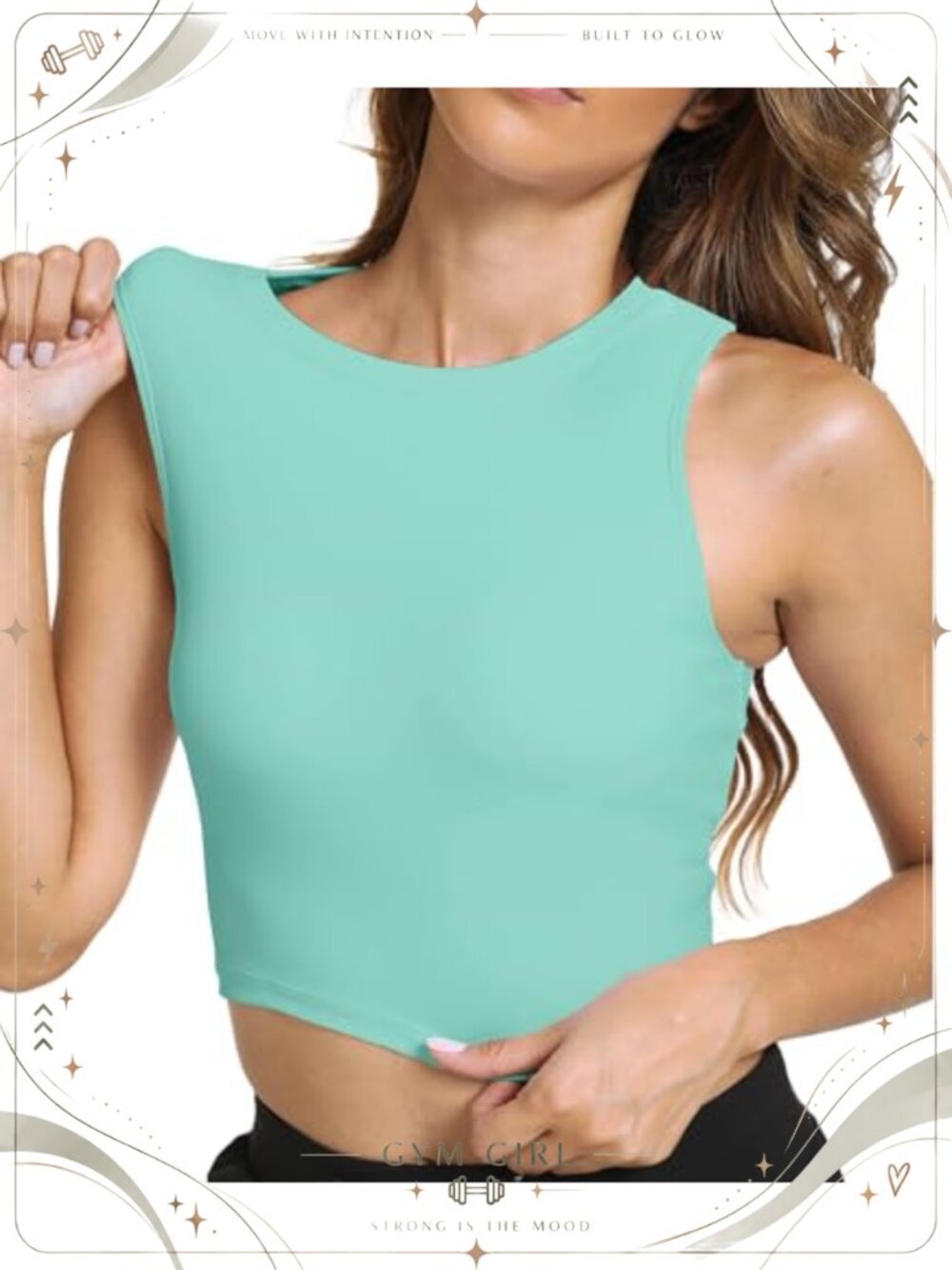 Women's Padded High Neck Racerback Sports Bra Sleeveless Crop Tank Top